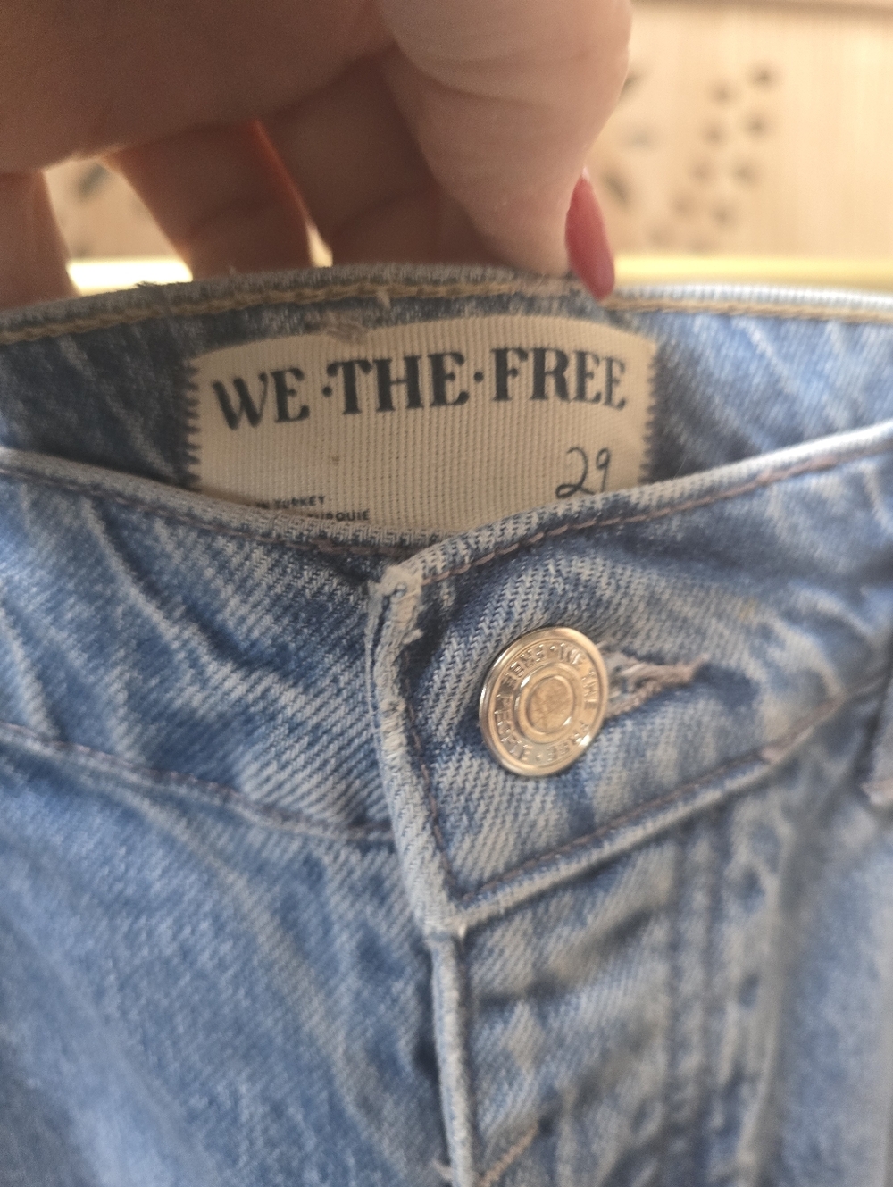 NWOT We The Free Good Luck/Lucky You Mid Rise Barrels In Barnyard Blue - Picture 3 of 10